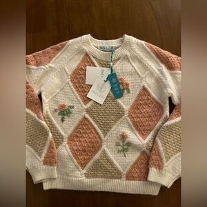 Abel & Lula Diamond Pattern Knit Sweater for Girls 11-12 New With Tags